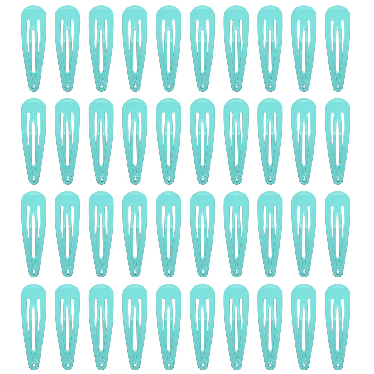 40 Counts Colorful Metal Snap Hair Clips 2 Inch Barrettes for Women Accessories (light green)