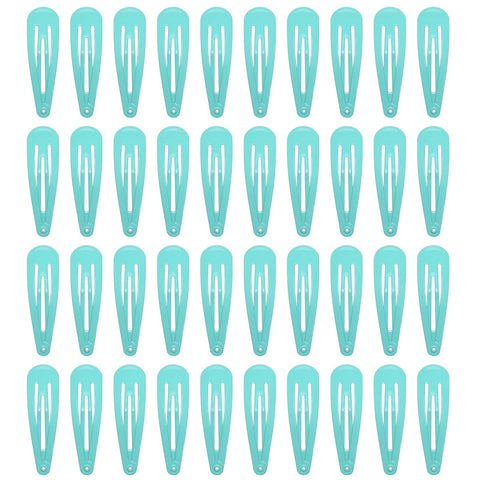 40 Counts Colorful Metal Snap Hair Clips 2 Inch Barrettes for Women Accessories (light green)