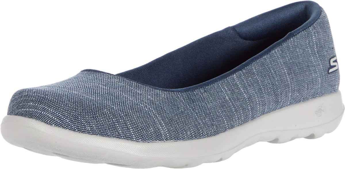 Skechers Women's Go Walk Lite-136001 Ballet Flat, Navy, 11 Medium US