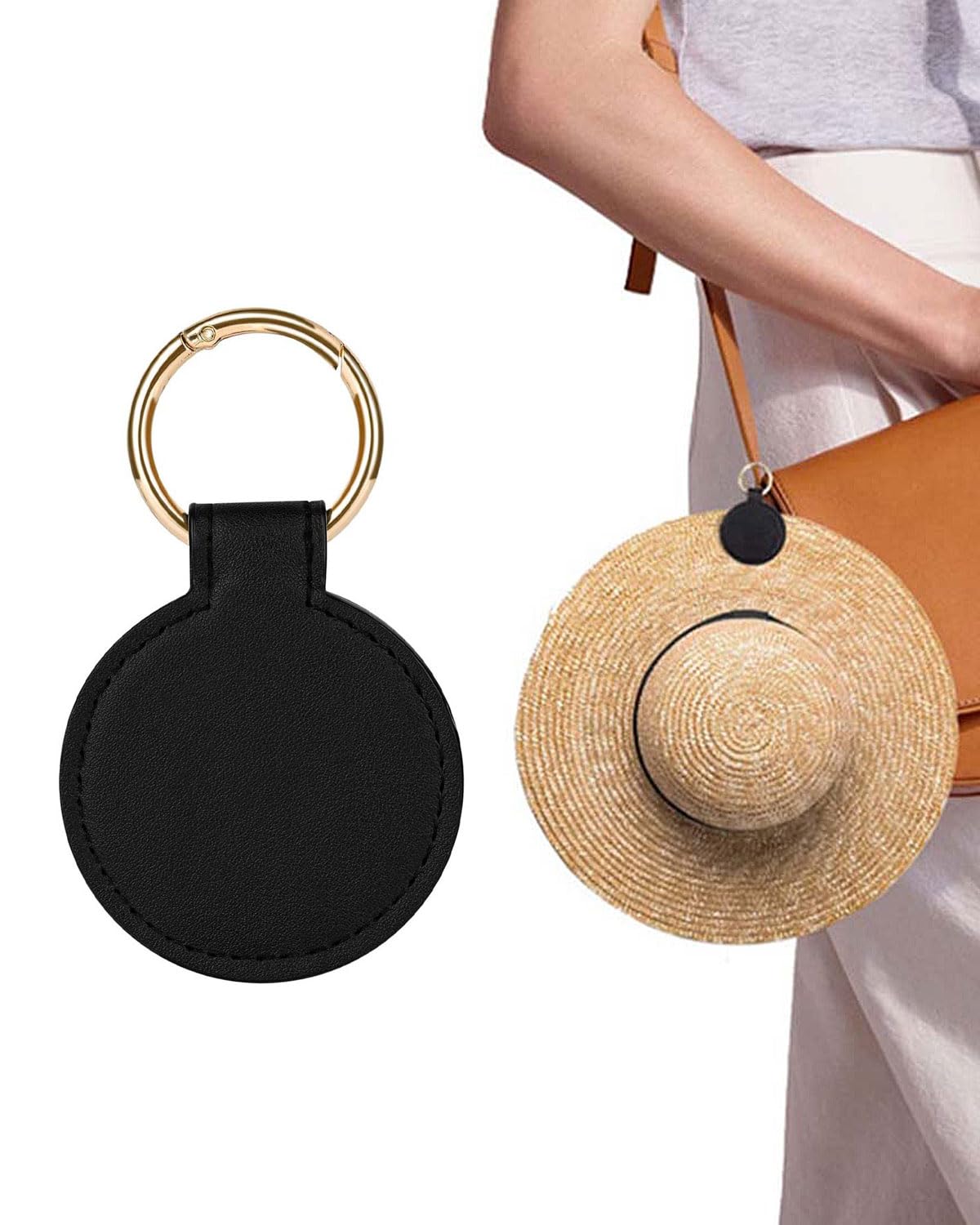 KGDUYC Magnetic Hat Clip, Travel Bag Hat Clip for Travel Bag, Backpack, Handbag, Stylish Magnetic Hat Clip for Sun Hats, Wide Brim Hats, Scarf Glove - Black