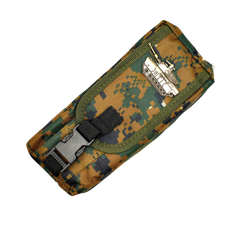 Lopenle 1PCS Cool Army Camo Pencil Case Military Tank Pencil Bag Camouflage Land Force Pencil Box Large Capacity Pencil Bag With Brown Looking School Stationery
