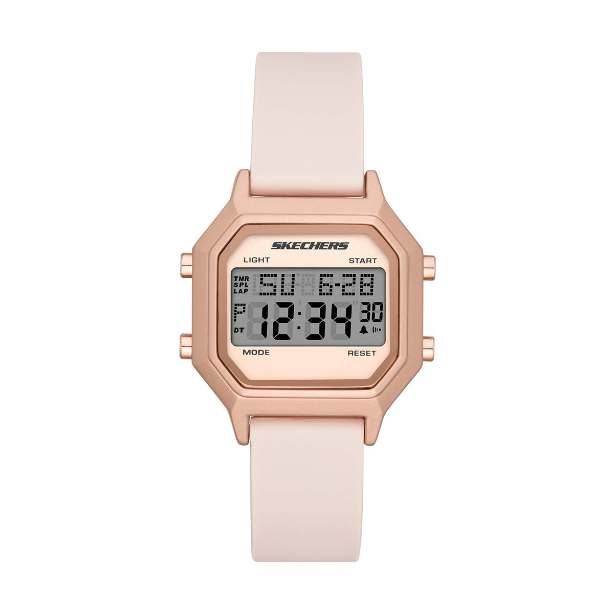 Skechers Women's Faysmith Silicone Digital Watch, Color: Rose Silicone (Model: SR6195)