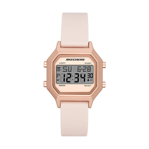 Skechers Women's Faysmith Silicone Digital Watch, Color: Rose Silicone (Model: SR6195)