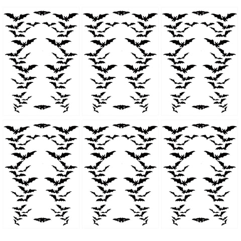 Bat Tattoos, 6-Pack Black Bats Halloween Temporary Tattoo for Women Men Adults Kids Art Makeup Cosplay Festivals Parties