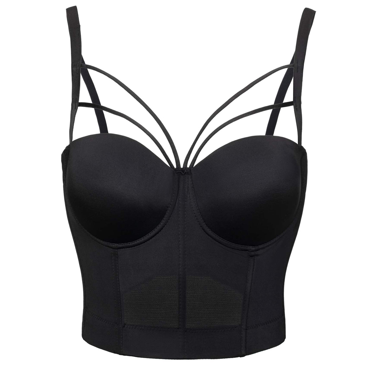 Woboren Women's Cross Cut Smooth Wedding Party Corset Bustier Crop Top Bra Vest