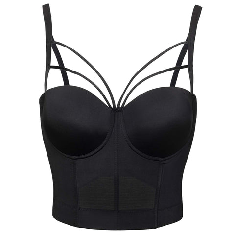 Woboren Women's Cross Cut Smooth Wedding Party Corset Bustier Crop Top Bra Vest