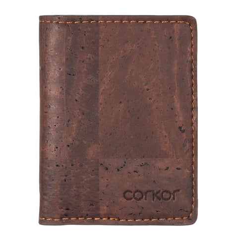 Corkor Cork RFID Slim Wallet - MenÃ¢â‚¬â„¢s Wallet - RFID Blocking - Vegan Leather - Cruelty Free - Eco Friendly - Brown