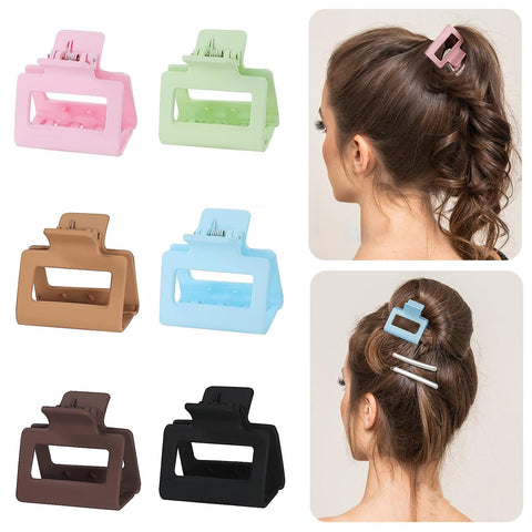 6 Pack Claw Clips Hair Clips for Women Girls Medium Rectangle 2 Inch Small Hair Clips for Thin or Medium Thick Hair