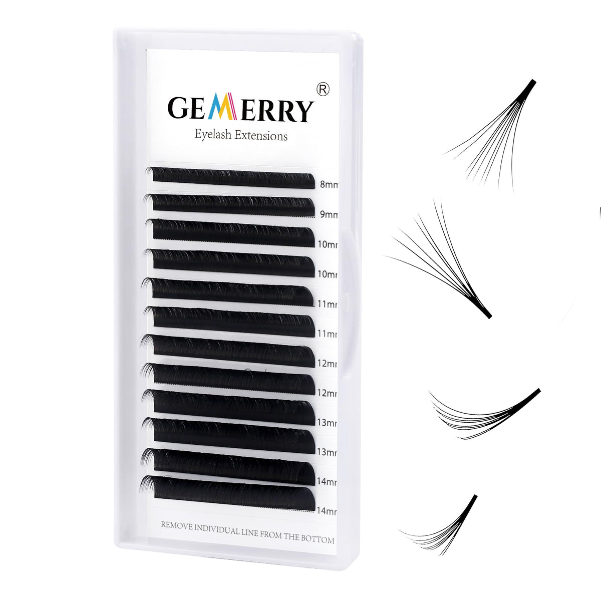 Volume Eyelash Extensions .05 .07 Easy Fan lashes D Curl 8-14mm Mixed Tray 3D 5D 6D 8D 10D Self Fanning Russian Mega Volume Lashes Professional by GEMERRY (0.05-D Curl-Mix)