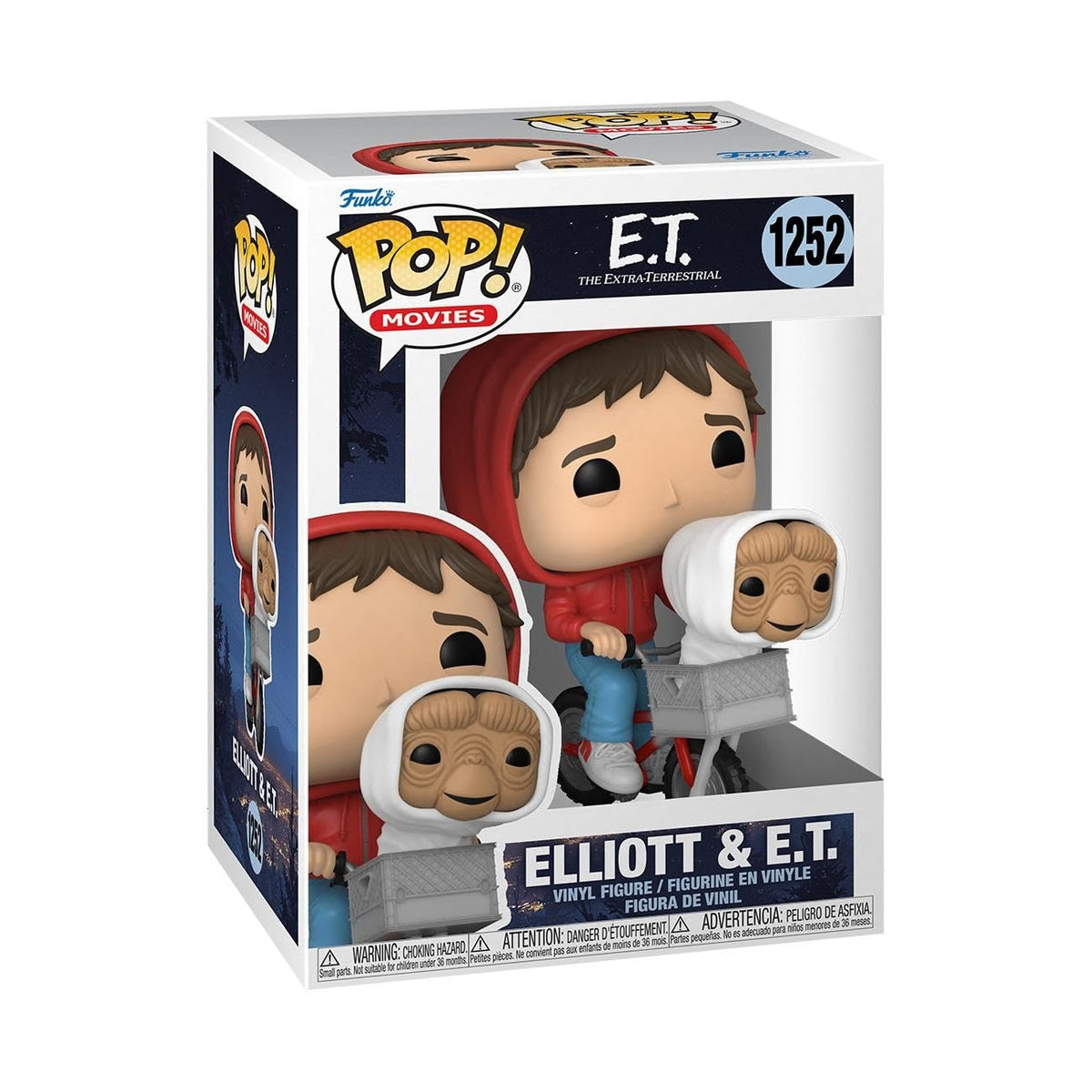Funko Pop! Movies: E.T. The Extra-Terrestrial - Elliot with E.T. in Basket, Multicolor, 3.75 inches