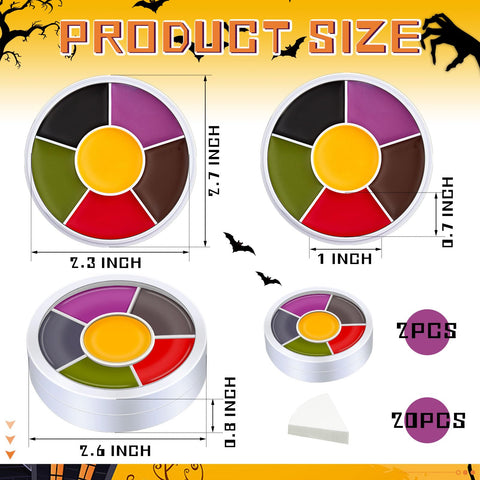 Swiffen 2 Sets 6 Color Bruise Wheel Oil Based Face Body Paint Hunting Camo Face Painting with 20 Makeup Wedges Sponges Special Effects Makeup Kit for Halloween Christmas Cosplay Theatrical Supplies