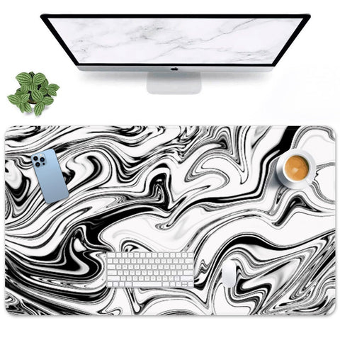 Britimes Large Gaming Mouse Pad Black and White Marble Non-Slip Desk Keyboard Mat for Gamer, Office & Home, 31.5 x 15.7 in MK3122
