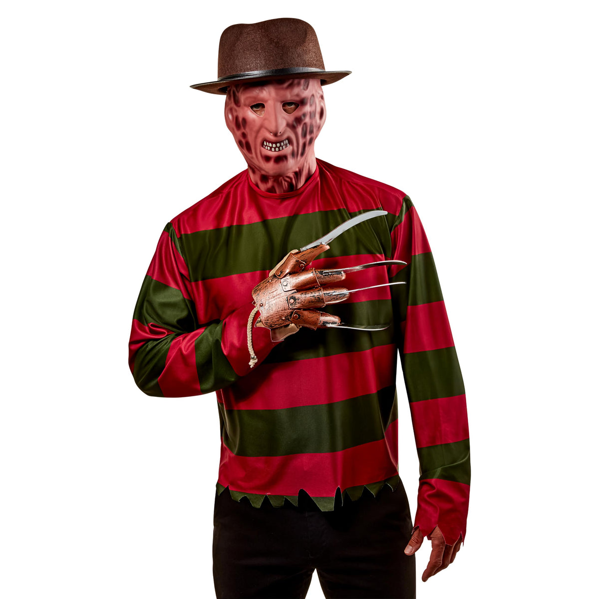 Rubie's Men's Nightmare on Elm Freddy Krueger Shirt With Mask Adult Sized Costumes, As Shown, XL UK