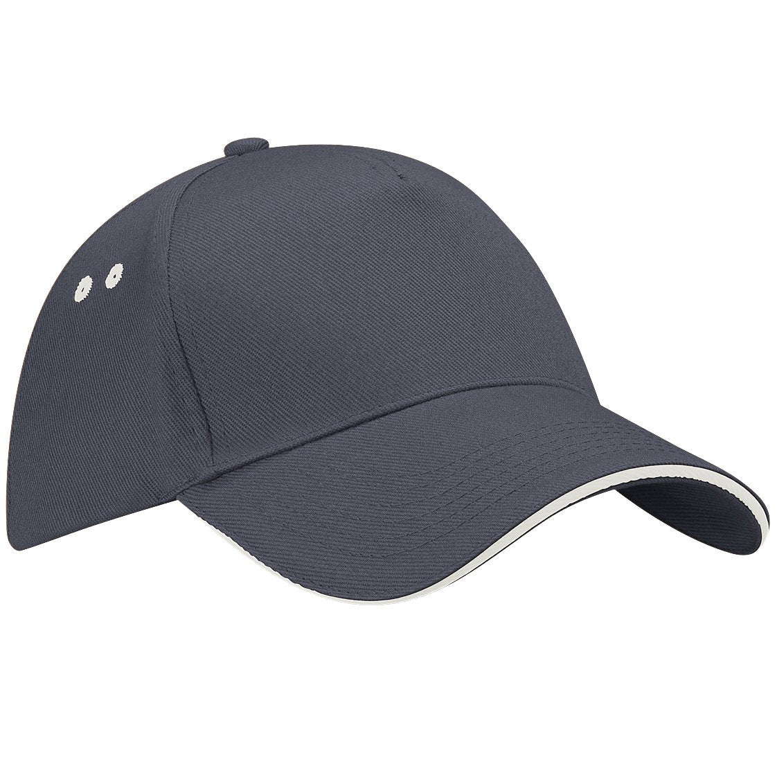 Beechfield Ultimate 5 Panel Contrast Cap Sandwich Peak Baseball, Multicolour (Graphite/Oyster Grey), One Size