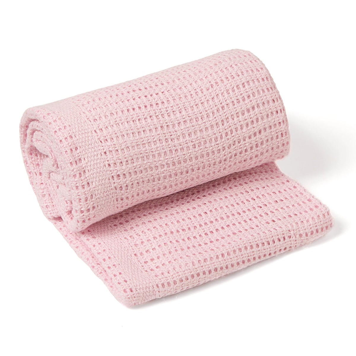 Clair de Lune Cot Bed/ Cot Extra Soft Cotton Cellular Blanket (Pink)