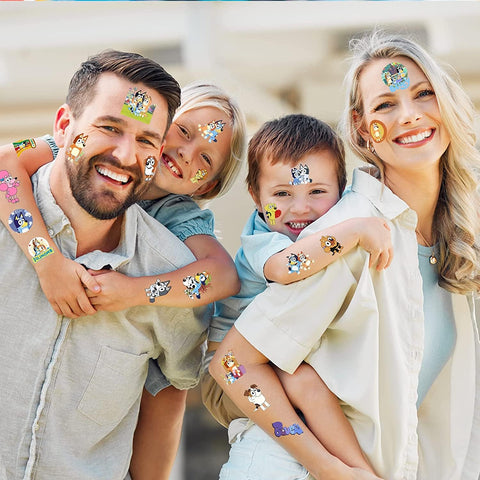 Generic 10 Sheets Blue Temporary Tattoos for Kids, Children's Temporary Tattoo Toys, DIY Sticker Arts, Birthday Party Supplies Decorations Party Favors