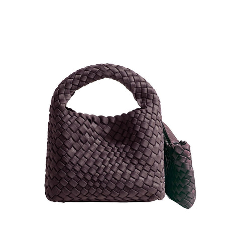 JINMANXUE Fashion Handbag For Women, Woven Tote Bag Bucket Composite Bag Knitting Chain Bag, Crossbody Shoulder Bag Purses, N-coffee