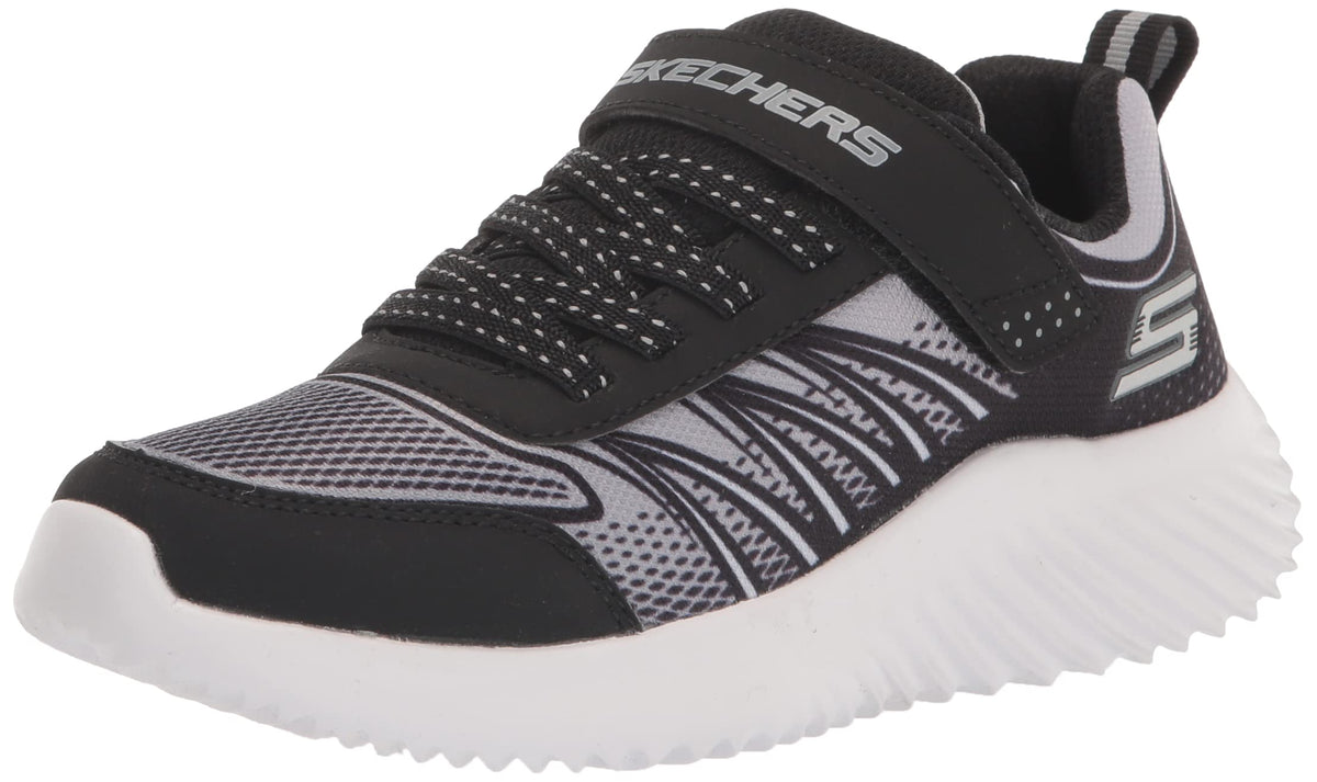 Skechers Kids Boy's Bounder - Zatic Sneaker, Black/Silver, 3.5 Big Kid