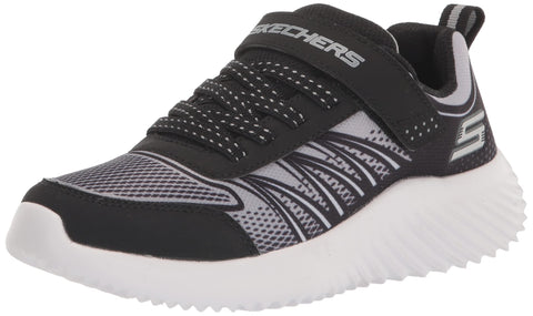 Skechers Kids Bounder-Zatic Sneaker, Black/Silver, 3 US Unisex Little Kid