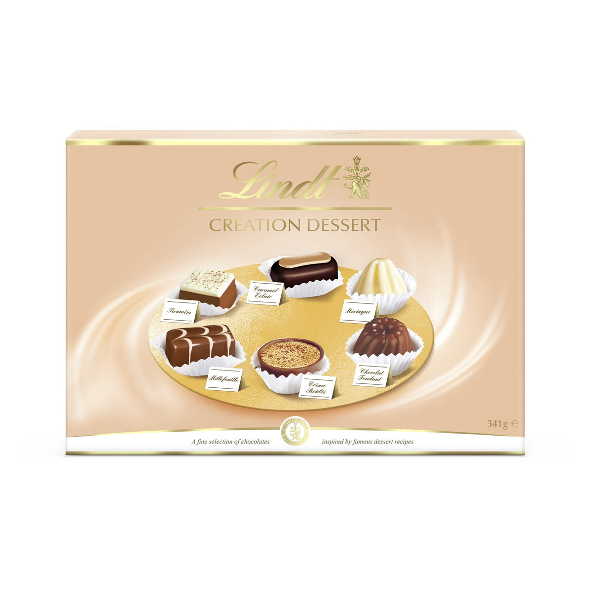 Lindt Creation Dessert | 40 Assorted Fine Dark, Milk and White Chocolate Box Large, 341g | Gift Present or Sharing Box for Him and Her | Christmas, Birthday, Celebrations, Congratulations, Thank you