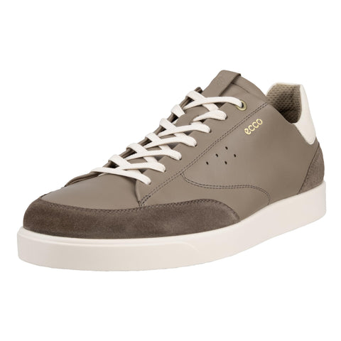 ECCO Men's Street LITE Court Sneaker, Dark Clay Suede/Taupe/Limestone, 13-13.5