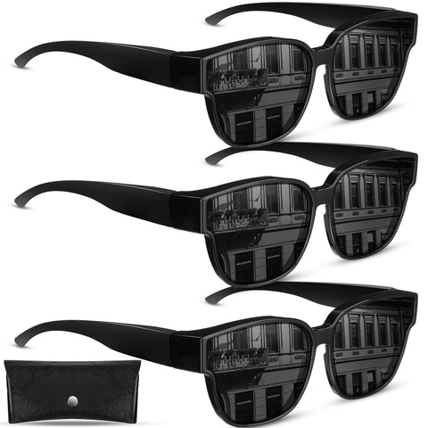 Saysurey 3 Set XXL Size Extra Large Polarized Sunglasses 155mm for Big Heads Men and Women Wide Frame Black Sunglasses Oversized Polarized Sunglasses TR90 Ultralight UV400 Protection Sun Glasses