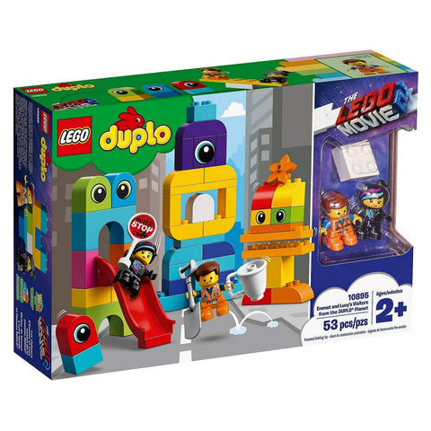 LEGO DUPLO THE LEGO MOVIE 2 Emmet and LucyÃƒÂ¢Ã¢â€šÂ¬Ã¢â€žÂ¢s Visitors from the DUPLO Planet 10895 Building Bricks, 2019 (53 Pieces)