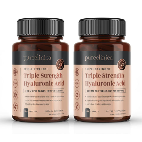 Triple Strength Hyaluronic Acid 300mg x 360 tablets (2 bottles of 180) - 12 months supply. 300% stronger than any other HLA tablet.