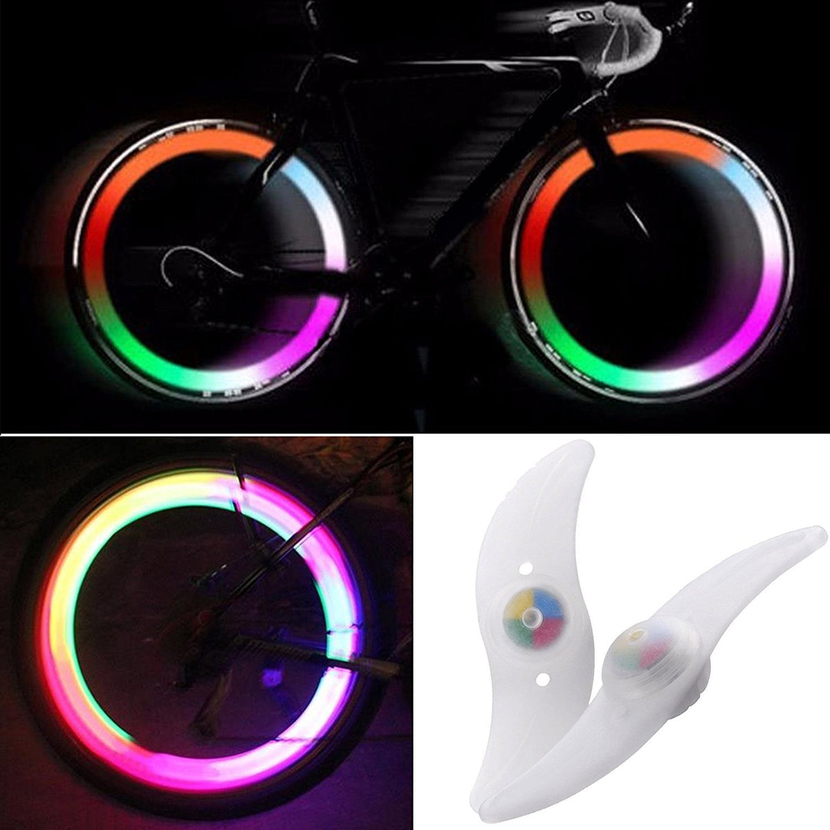 TRIXES Wheel Spoke Lights - Colour Changing LED - Multicolour 3 Flashing Modes - Easy Install Bike Accessory - Visibility at Night Time