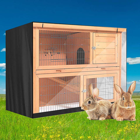 Rabbit Hutch Cover,Durable 210D Rabbit Cage Cover Double Layer Thermal Hutch cover Bunny Hutch Cover,Rabbit hutch Covers for the Winter - 48"L x 20"W x 41"H