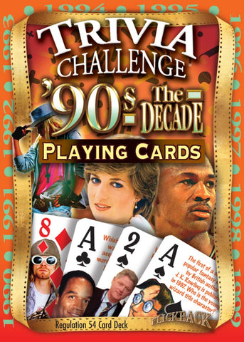 Flickback 1990's Decade Trivia Playing Cards: 25th or 30th Birthday