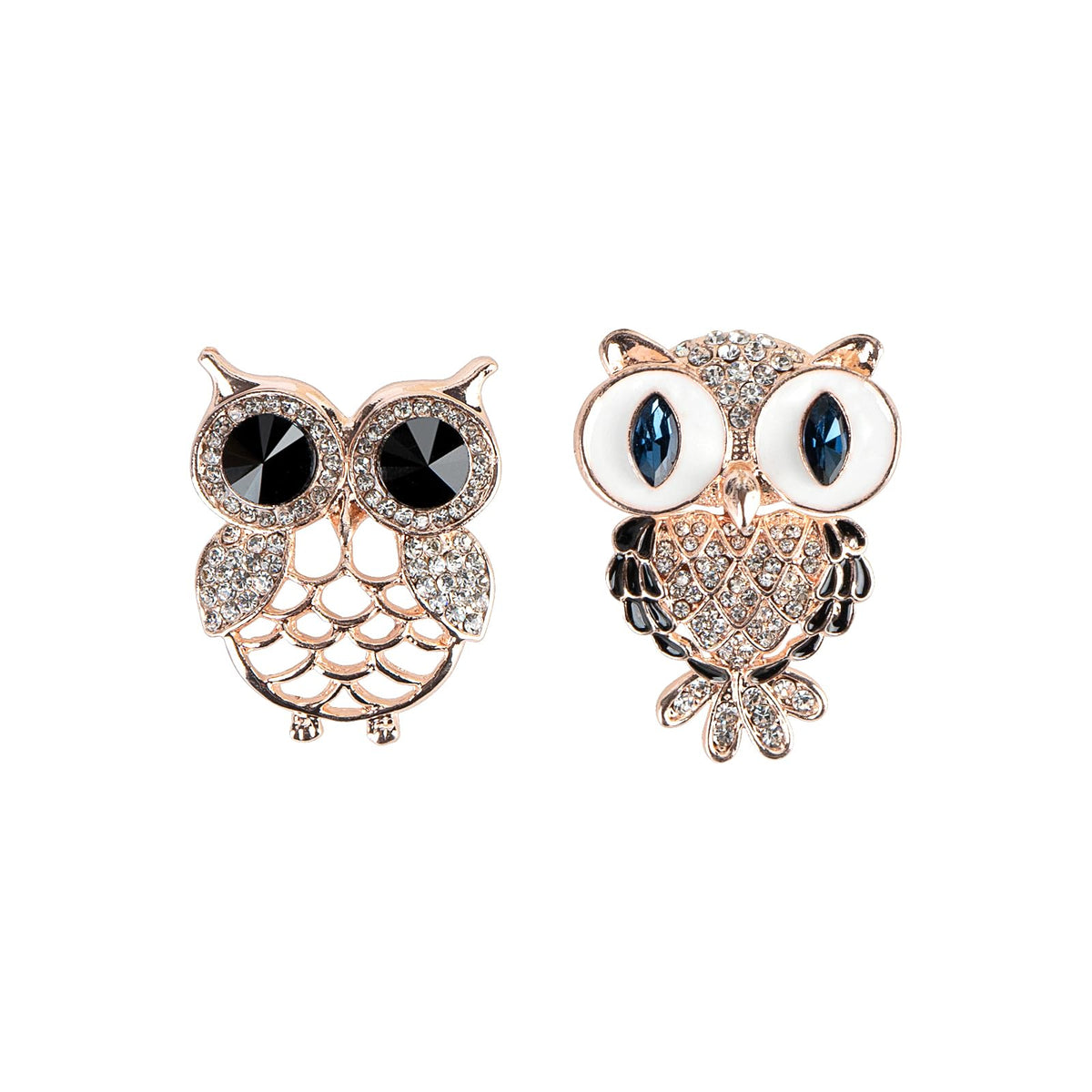 CAIRIAC Owl Brooches Crystal Rhinestone Owl Pin Owl Brooch for Men Women, Owl Gifts for Owl Lovers, Cute Animal Owl Brooch Bird Pins for Hats, Backpacks, Scarves, Lapels, Dresses, Suits (2 Pcs)