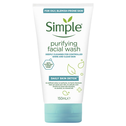 Simple Daily Skin Detox Purifying Facial Wash, 150ml