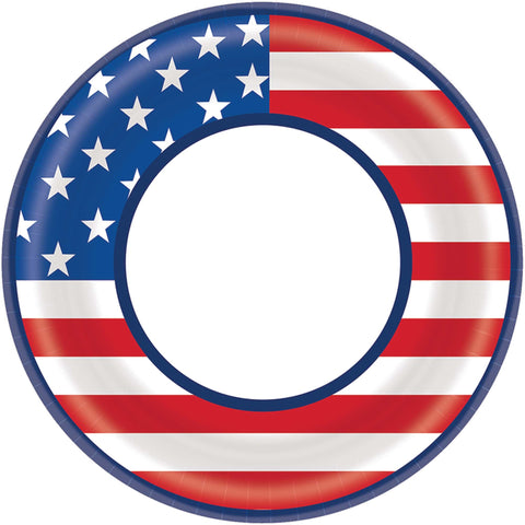 Amscan 551760 Star Spangled Celebration Party Plate, 6.75", 40 Ct.