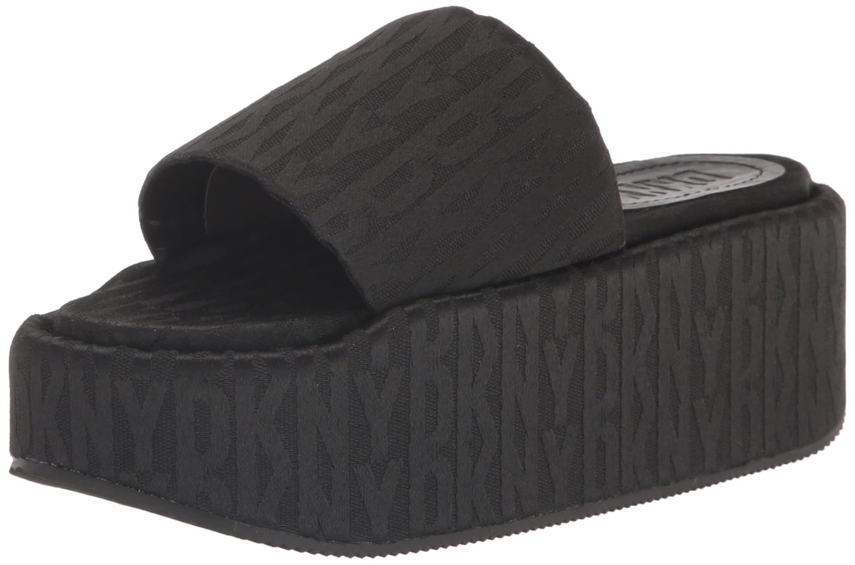 DKNY Women's Everyday Vyra-Platform Slid Sandal, BLK/BLK Combo, 9.5