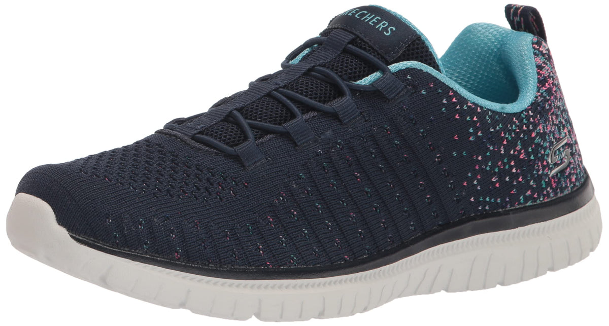 Skechers Women's Virtue Sneaker, Navy/Blue, 12 Wide