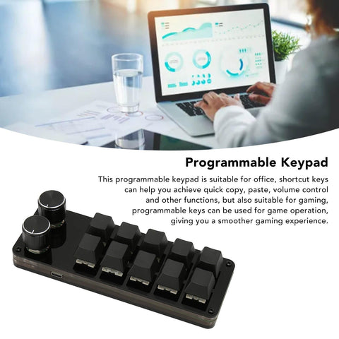 Haofy Macro Custom Keypad, Programmable Mini Keypad Wired USB Mechanical for Media