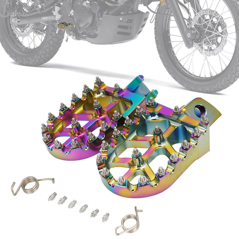IUVWISN Dirt Bike Foot Pegs,Motorcycle Footpegs Wider Foot Pegs Rest Pedal CNC for KLR 650 KLR650 1987-2018 2021-2024 Quenching