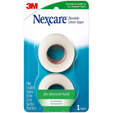 3M Nexcare Flex Clear First Aid Tape 1-Inch X 10-Yard, 2 Rolls Per Pack (4 Packs)