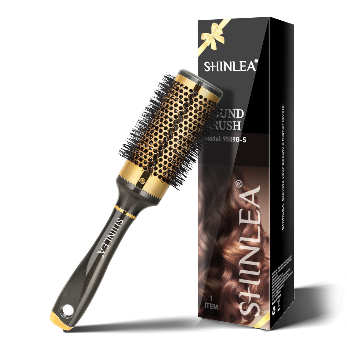 Hair Brush - SHINLEA Round Hair Brush for Blow Drying Aluminium Curly Hair brush, Hairbrushes for women Professional Curling, Hair Drying, Styling, Straightening and Shine (43MM)