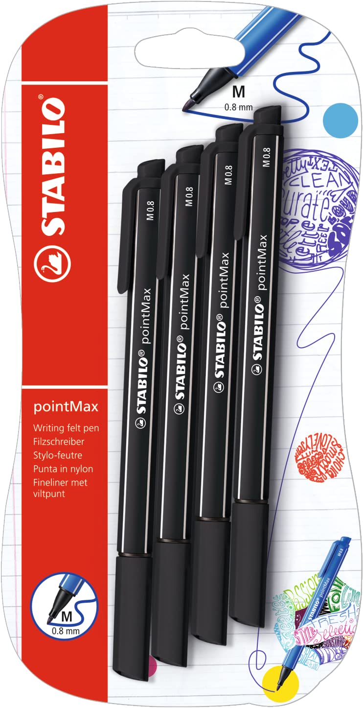 Fineliner - STABILO pointMax - Pack of 4 - Black