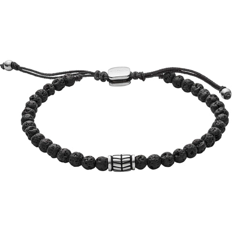Fossil Bracelet for Men Wellness, Inner length: 170mm~250mm black Semi-Precious Bracelet, JF02887040