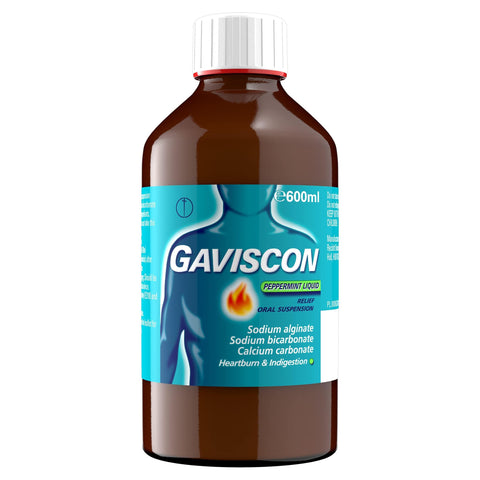 Gaviscon Liquid, Peppermint, 600ml, Heartburn Liquid, Antacid Liquid, Indigestion Liquid, Acid Reflux Relief, Gord Relief, Gets To Work Instantly, Dual Relief, Antacids, Digestion and Nausea
