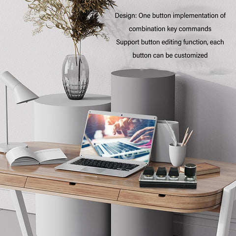 Walfront 3 Key USB Wired 2.4G Hot Swappable Programmable Gaming Keypad with Customisable Knob RGB LED Backlit for Gaming OSU Office Work
