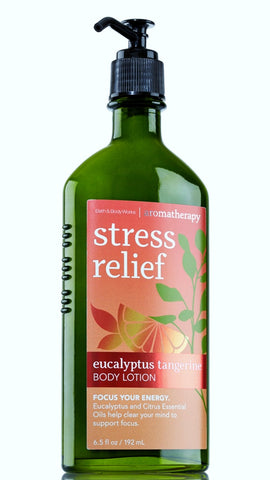 Bath & Body Works Aromatherapy Stress Relief Eucalyptus Tangerine Body Lotion 6.5 Oz.