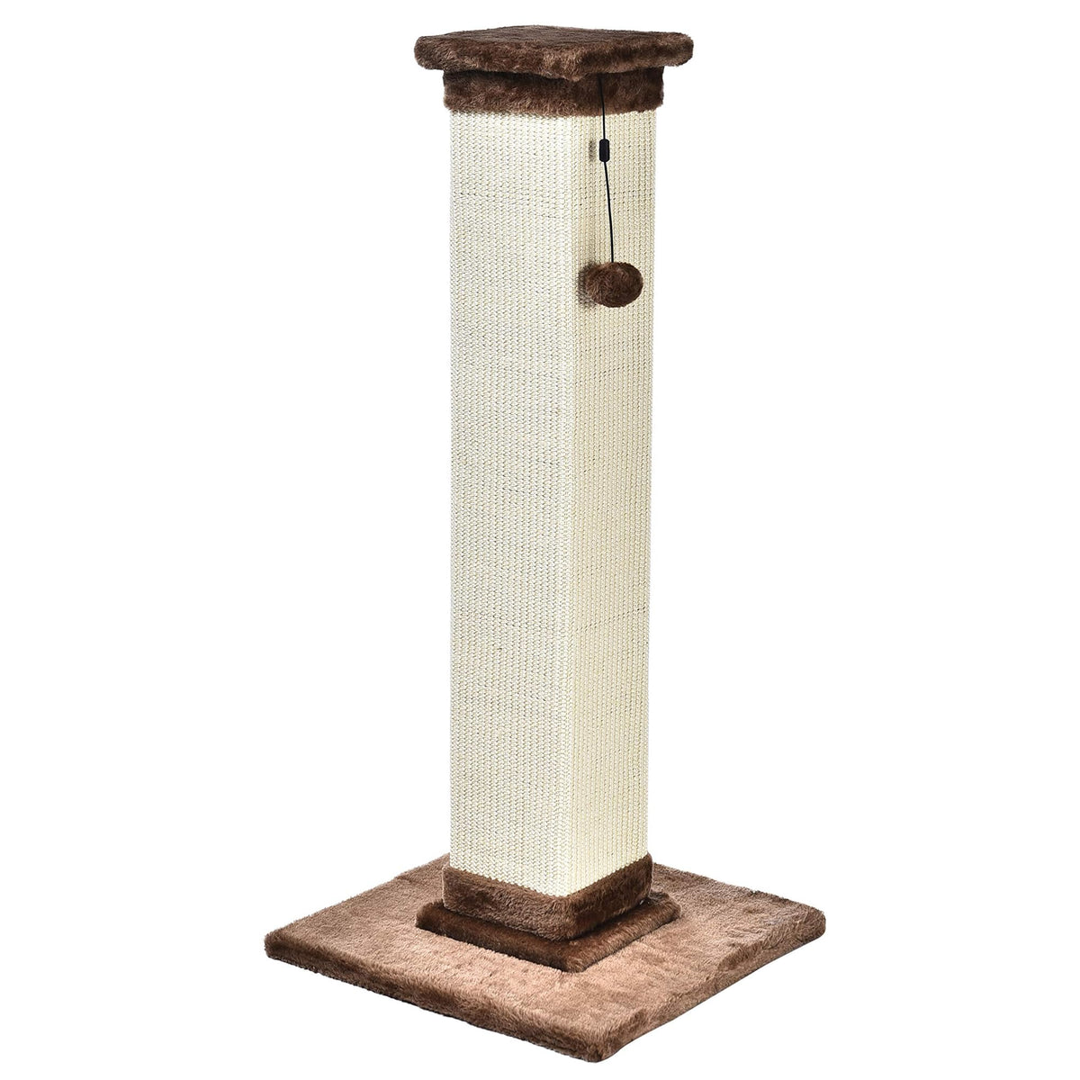 Amazon Basics Large Premium Tall Cat Scratching Post - 15.75â€™â€™ L x 15.75â€™â€™ W x 35.43â€™â€™ H, Brown Carpet
