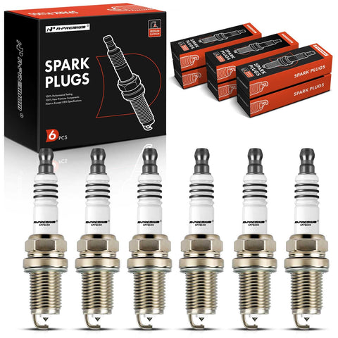 A-Premium Iridium Platinum Spark Plugs Compatible with Hyundai Sonata 2006-2010, Santa Fe 2007-2009, Tucson 2005-2009, Azera, Veracruz, Entourage, Tiburon & Kia Sorento, Sportage, Sedona, Pack of 6