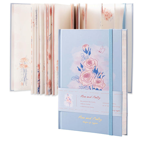 MGGAO Journals for Writing, Rose Journal for Women, with Gorgeous Blank Paper, A5 Hardcover Notebook Secret Diaries, Butterfly Journal for Memories Sketch Men Women Girl