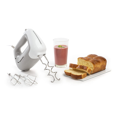 Moulinex PrepMix HM450B Batidora de varillas y amasadora, 450 W, 5 velocidades, 2 varillas, 2 ganchos de amasar, batidora de mano versÃ¡til de acero inoxidable, accesorios aptos para lavavajillas