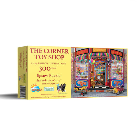 SUNSOUT INC - The Corner Toy Shop - 300 pc Jigsaw Puzzle by Artist: Bigelow Illustrations - Finished Size 21" x 24" - MPN# 31588